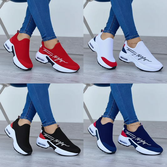 Casual Breathable Wedges Ladies Walking Sneakers Flat Women Shoes